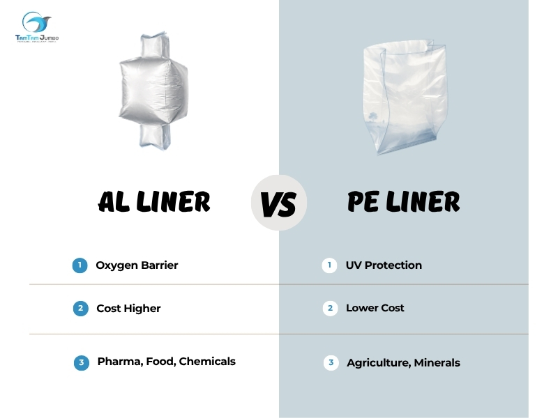 PE AL liner insertion for moisture proof FIBC bag