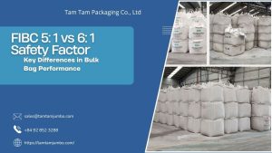 FIBC label comparison of 5 to 1 and 6 to 1 safety factor